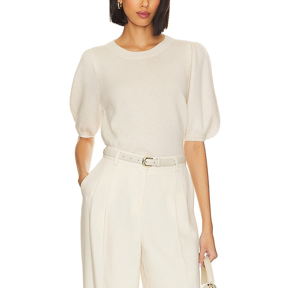 Paige 'Lucerne' White Puff Sleeve Sweater Size S - NWT - Picture 1 of 4